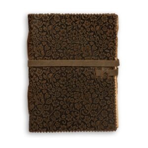 Dark Floral Leather Journal