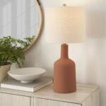 22" Terracotta Ceramic Table Lamp - Image 2