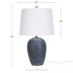 23" Black Unglazed Ceramic Urn Table Lamp - Image 4