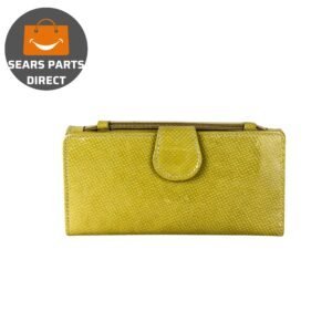 SearsPartsDirect Lime Leather Clutch with Moving Handle – Adult Female, Elegant & Versatile (USA)